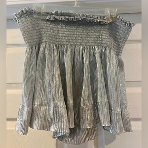 Queen of Sparkles Dark Silver Wavy Swing Shorts